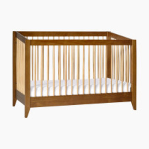 babyletto Sprout 4-in-1 Convertible Crib with Toddler Bed Conversion Kit - Chestnut/Natural
