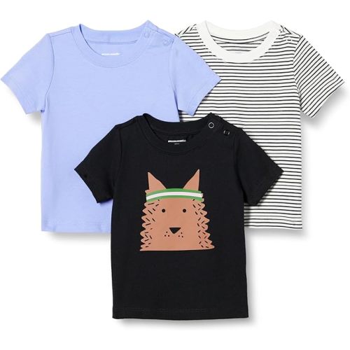 Amazon Essentials Unisex Toddlers and Babies' Short Sleeve T-Shirts, Pack of 3