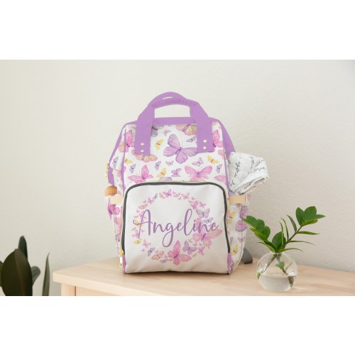 Personalized Butterfly diaper bag, Butterfly backpack, Custom baby backpack, Multiuse backpack, Girl diaper bag, diaper bag with name