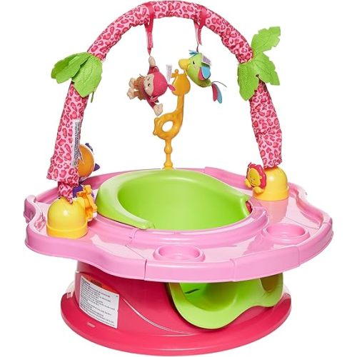 Summer by Bright Starts Deluxe SuperSeat, Island Giggles, Fun Baby Seat for Sitting Up, Playtime, and Meals, Ages 4 Months to 4 Years