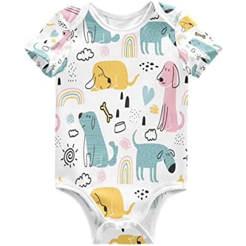 vvfelixl Baby Bodysuits Short Sleeve Cotton Baby Clothes For Boys Funny Baby Suits For Girls 0-24 Months