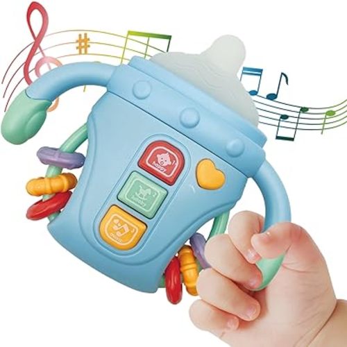 Baby Musical Toys,Sensory Learning Toy with Music and Lights,Pacifier Teething Musical Toys,Rattle Toy for Toddlers,Boys and Girls Gifts