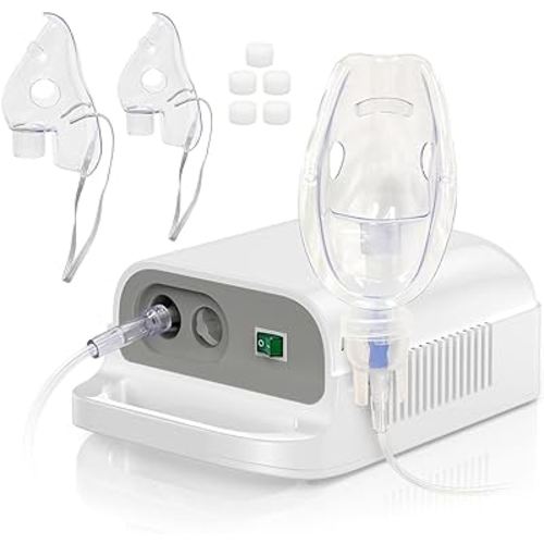 Portable Nebulizer, Nebulizer Machine for Adults Kids, Mini Handheld Nebulizer with Mouthpiece Adults&Chlid Masks, Steam Inhaler of Cool Mist for Travel and Home Use 1215015
