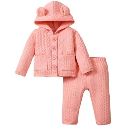 Mioglrie Baby Girl Clothes Long Sleeves Hoodie Pant Sets Fall Winter Warm Soft Daddys Girls Infant Clothes 0 3 6 12 18 Months