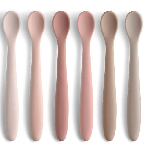 Welcome to my boutique 6-Piece Silicone Baby Feeding Spoons, First Stage Infant Spoons, Soft-Tip Easy on Gums