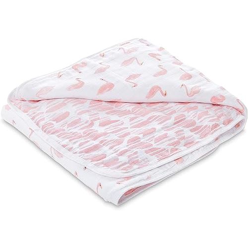 aden + anais Essentials Dream Blanket, Muslin Baby Blankets for Girls & Boys, Ideal Lightweight Newborn Nursery & Crib Blanket, Unisex Toddler & Infant Bedding, Shower & Registry Gift,Swans