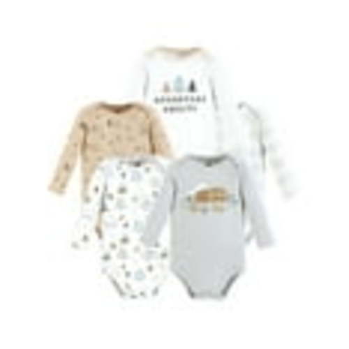 Hudson Baby Cotton Long-Sleeve Bodysuits, 5-Pack, Newborn- 24 Months