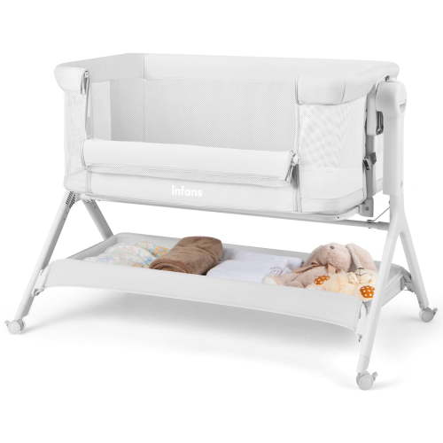 INFANS 5 in 1 Convertible Bassinet, Adjustable Height, Portable Crib with Accessories