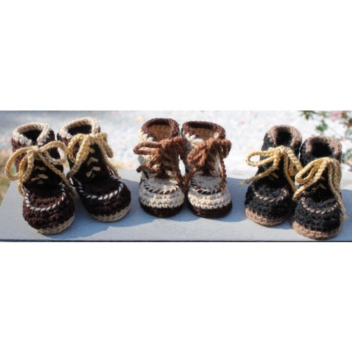 Handmade Baby Booties - Work or Hiking Boots - Choice of Colors - Crochet by Cathy