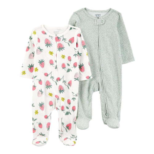 Carter's Child of Mine Baby Girl Pajama Sleeper Set 2-Pack Cotton Preemie-6/9 Months