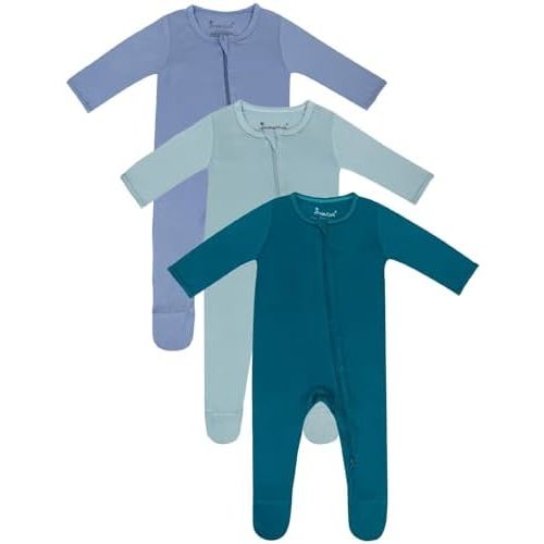 Jimonda Baby Romper Boys Girls Bamboo Pajamas 2-Way Zipper Footed Unisex Zip-Up Sleepers Sleep and Play pjs
