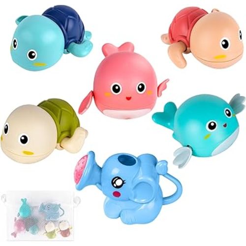 Bath Toys, 6 Pack Baby Bath Toys for Toddlers 1-3, Floating Wind-up Toys Swimming Pool Games Water Play Set Xmas Gift for Bathtub Shower Infant Toddlers Kids Boys Girls Ages 4-8 Years Old