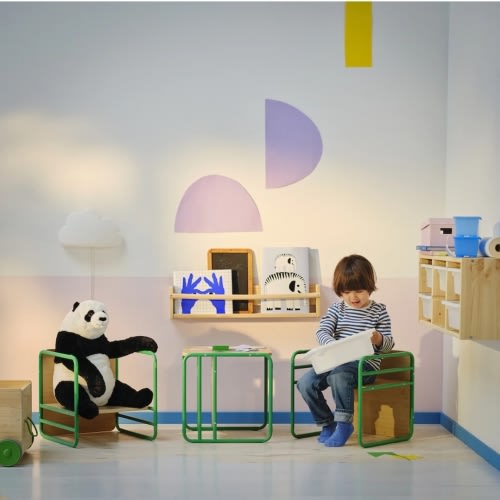 SMÅSKRAKE Multi-functional child chair/table - green