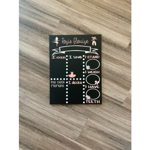 Ballerina Baby Milestone Chalkboard, Baby Stat Board, Baby Milestone Board, Monthly Milestone Sign, Baby Photo Prop, Ballerina Baby Shower - Etsy