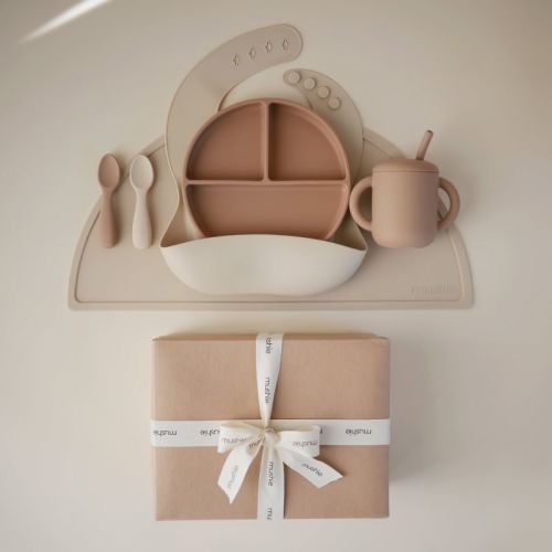 Mushie Stage 2 Feeding Kit (natural / Shifting Sand)