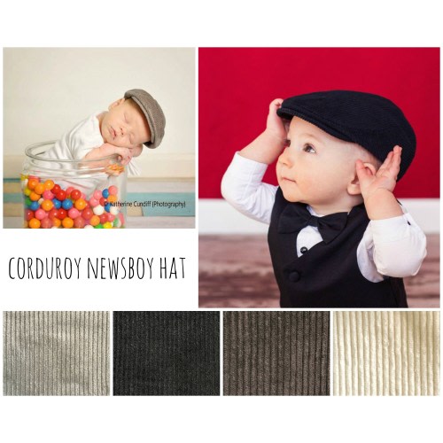 Baby newsboy cap - corduroy baby flat cap - newsboy hat for preemie, newborn, baby and toddler - ivy, scally, driving cap  - made to order
