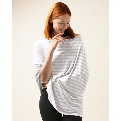 Bamboo Multi-Use Nursing Cover | Grey Stripe | Kindred Bravely