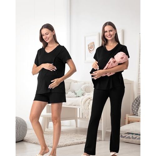 Nursing Pajamas Set withPockets
