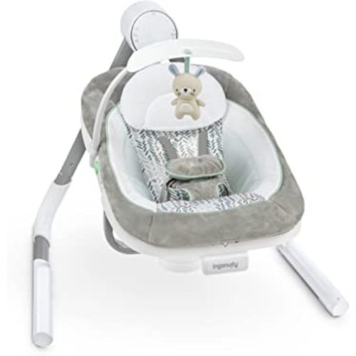 Ingenuity Anyway Sway 5-Speed Multi-Direction Portable Foldable Baby Swing & Infant Seat with Vibrations, Nature Sounds, 0-9 Months 6-20 lbs (Spruce)