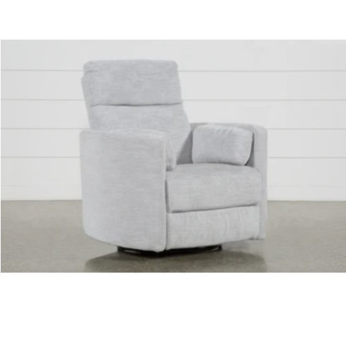 Rayna Dove Grey Nursery Power Swivel Glider Recliner with USB | Living Spaces