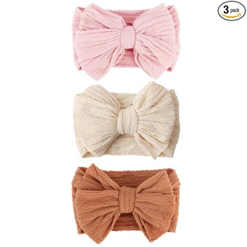 AQOKKA Baby Bows Headbands Nylon Baby Girl Headbands Soft Handmade Hairbands Toddler Hair Accessories for Girls Baby Newborn Infant Kids
