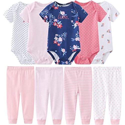 Newborn Baby Clothes Set Short Sleeve Baby Boy pants Baby Girl bodysuits Baby Layette Sets