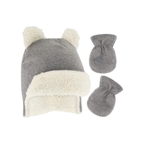 Rising Star Baby Girls & Boys Trapper Hat and Mitten set, Winter set for Infants Ages 0-6 Months