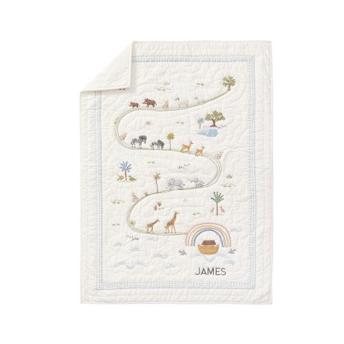 Organic Noahs Ark Baby/Toddler Quilt , 36x50,  Multi
