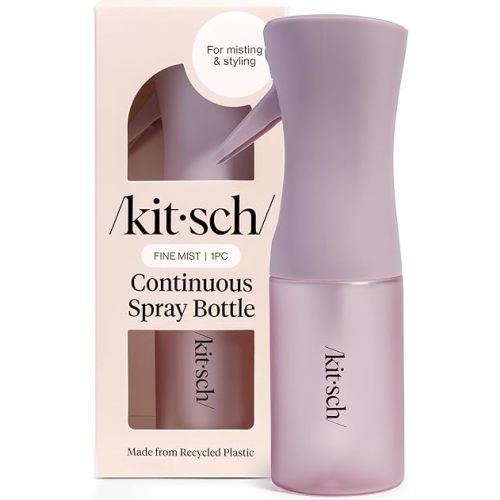 Kitsch Continuous Spray Bottle for Hair – Fine Mist Water Mister & Water Spray Bottle – Recycled Hair Spray Bottle – Spray Bottles for Cleaning, Styling, Plants & More – Sheer Violet, 150ml