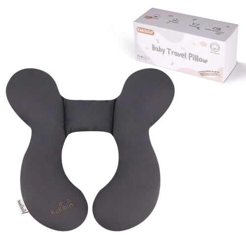 KAKIBLIN Baby Travel Pillow, Infant Head and Neck Support Pillow for Car Seat, Pushchair, for 0-1 Years Old Baby (Grey)