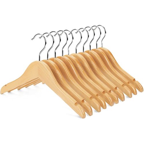 Nature Smile Baby Wooden Shirt Hangers Pack of 10 (Natural)