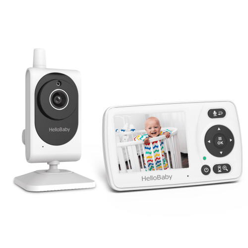 HelloBaby Baby Monitor-HB2530 with Camera and Audio, 1000ft Long Range Video Baby Monitor - No WiFi, IR Night Vision, Lullaby, VOX Mode 2.4" LCD, Security Camera
