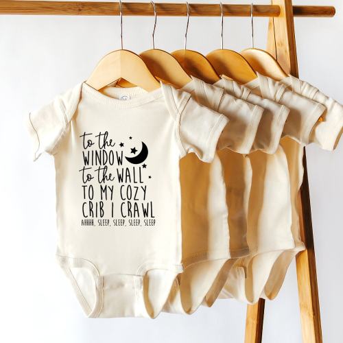 To The Window To The Wall To My Cozy Crib I Crawl Onesie®, Funny Baby Outfit, Funny Baby Onesie®, Baby Shower Gift, Funny New Mom Gift