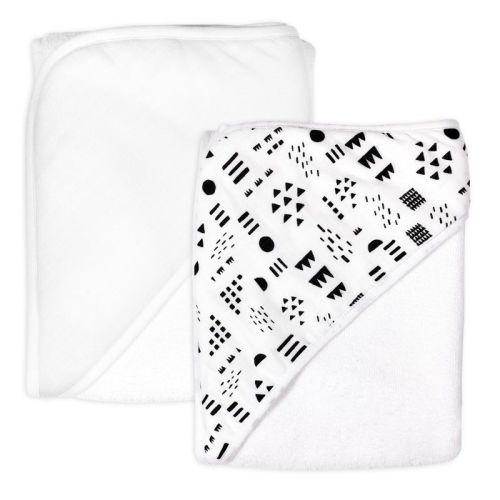 2-Pack Organic Cotton Hooded Towels Pattern Play/White OS