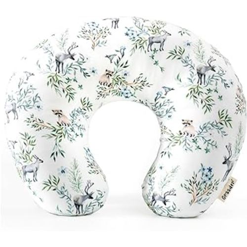 GRSSDER Nursing Pillow Cover, Stretchy Soft Minky Fabric Covers, Fit Most Nursing Support Pillows for Breastfeeding, Comfortable Safe Pillow Cover, Cute Animals Pattern