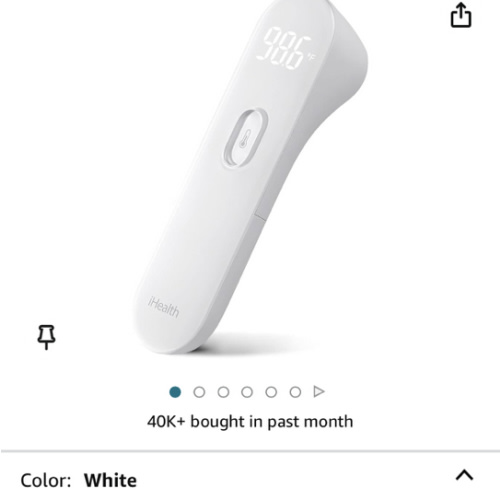 Amazon.com: iHealth No-Touch Forehead Thermometer, Infrared Digital Thermometer for Adults and Kids, Touchless Baby Thermometer, 3 Ultra-Sensitive Sensors, Large LED Digits, Quiet Vibration Feedback, Non Contact : Baby