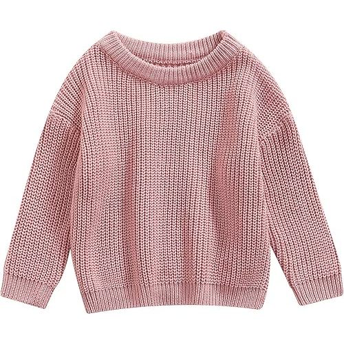 Baby Girl Boy Knit Sweater Blouse Pullover Sweatshirt Warm Crewneck Long Sleeve Tops for Infant Toddler