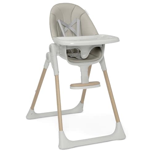 Delta Children Duet 2-in-1 High Chair and Infant Seat - Dishwasher Safe Meal Tray - FSC-Certified Wood, Taupe