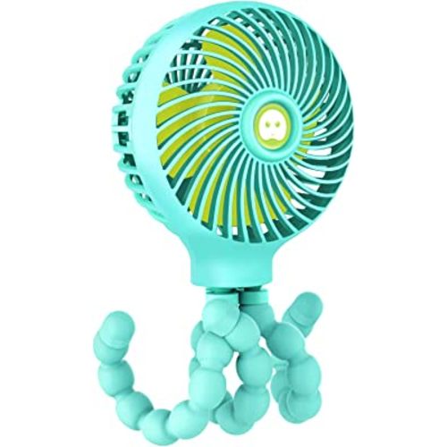 TRELC Mini Handheld Stroller Fan, Personal Portable Baby Fan with Flexible Tripod, 2024 Upgraded Version, Gift for Children, Rechargeable Fan for Office Room Car Traveling BBQ Gym Fan (Green)