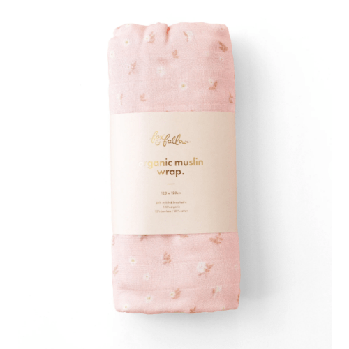 Dusty Roses Organic Muslin Wrap Swaddle