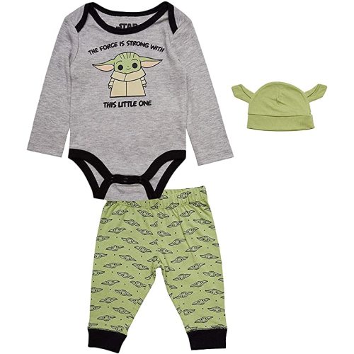 Amazon.com: STAR WARS The Mandalorian Baby Boys Bodysuit, Pants and Hat Clothing Set - Baby Yoda Baby Clothes: Clothing, Shoes & Jewelry