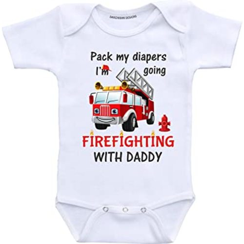 Firefighter Infant Clothes Fireman Baby Outfit Bodysuit