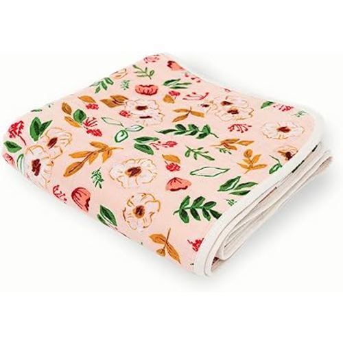 Little Unicorn Vintage Floral Cotton Muslin Quilt Blanket | 100% Cotton | Super Soft | Babies and Toddlers | Large 47” x 47” | Machine Washable