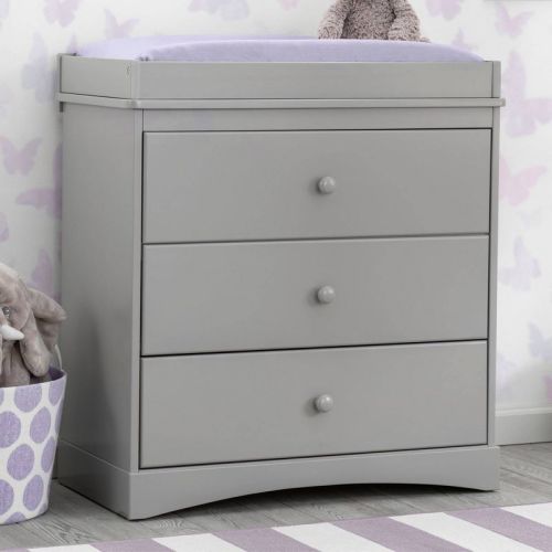 Delta Children Skylar 3 Drawer Dresser with Changing Top and Interlocking Drawers - Bianca White