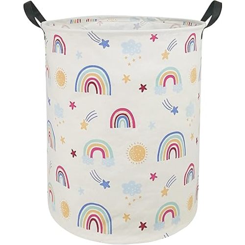 Round Laundry Hamper Storage Basket Laundry Organizer Hamper Storage Bins Clothes and Toys Box Nursery Hamper Gift Basket For Kids with Handles