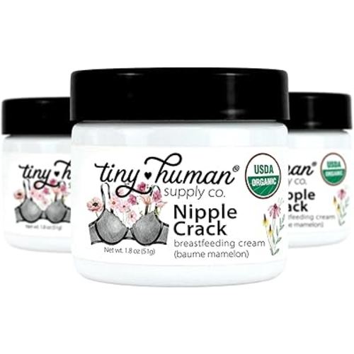 Organic Nipple Cream, Nipple Crack Lanolin Free Nipple Butter (3 Pack), Balm for Breastfeeding Mothers, No Need to Wash Off, Safe for Baby and Mama