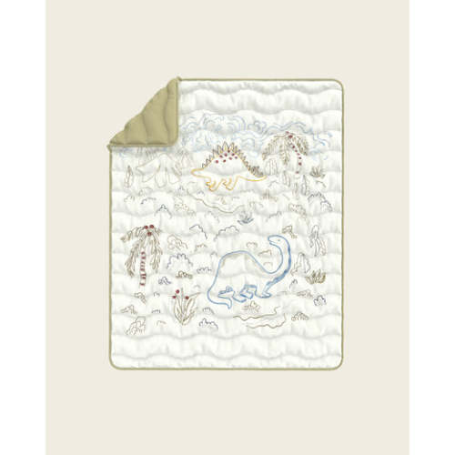 Dinosaur Island Organic Cotton Baby Quilt | Nestig
