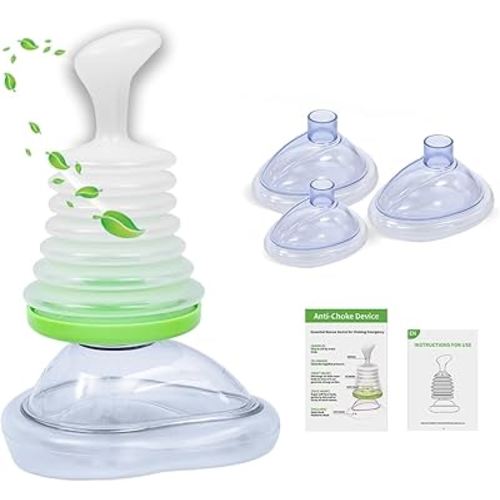 Anti Choking Device All Ages,Choking Rescue Device Portable Anti Choking Device,Choking Device,Choke Rescue Device for Kids and Adults with 3 Masks, Strong Suction Home Heimlich Maneuver Device