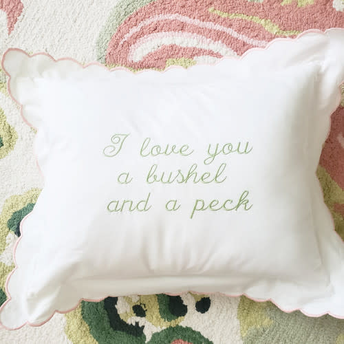 Bushel and a Peck Pillow- Pink