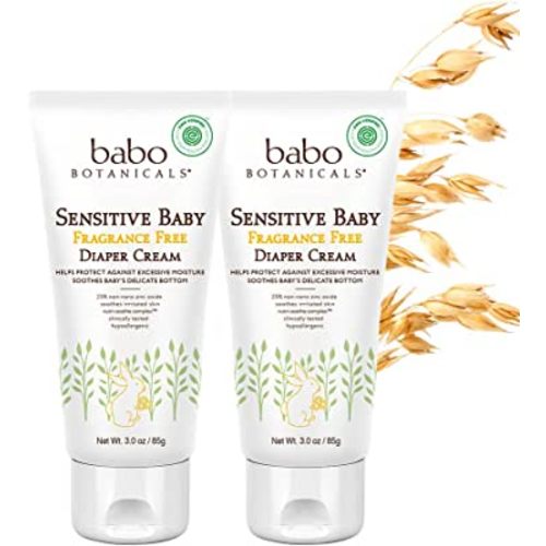 BABO Botanicals Sensitive Baby Zinc Diaper Cream with Colloidal Oatmeal